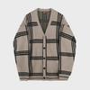Men's Trendy Korean Plaid Cardigan Sweater Jacket - Spring/Autumn Style