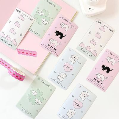20Pcs Korean INS Cute Cat Lamb Puppy Sealing Stickers Kpop 3-inch Photocard DIY Packing Bubble Bag Carton Decor Label Stickers
