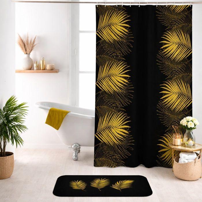 Rideau de douche Orbel noir et or