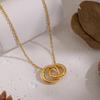 Yori Simple Interlocking Geometric Necklace 18K Golden Plated Stainless Steel Spring Summer Jewelry Waterproof