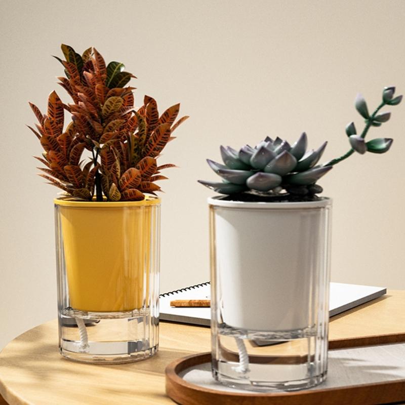 Selbstbewässernder Blumentopf Stilvoller Dekorativer Pflanztopf Selbstbewässernder Blumenkasten Für Zimmerpflanzen Einfache Pflege