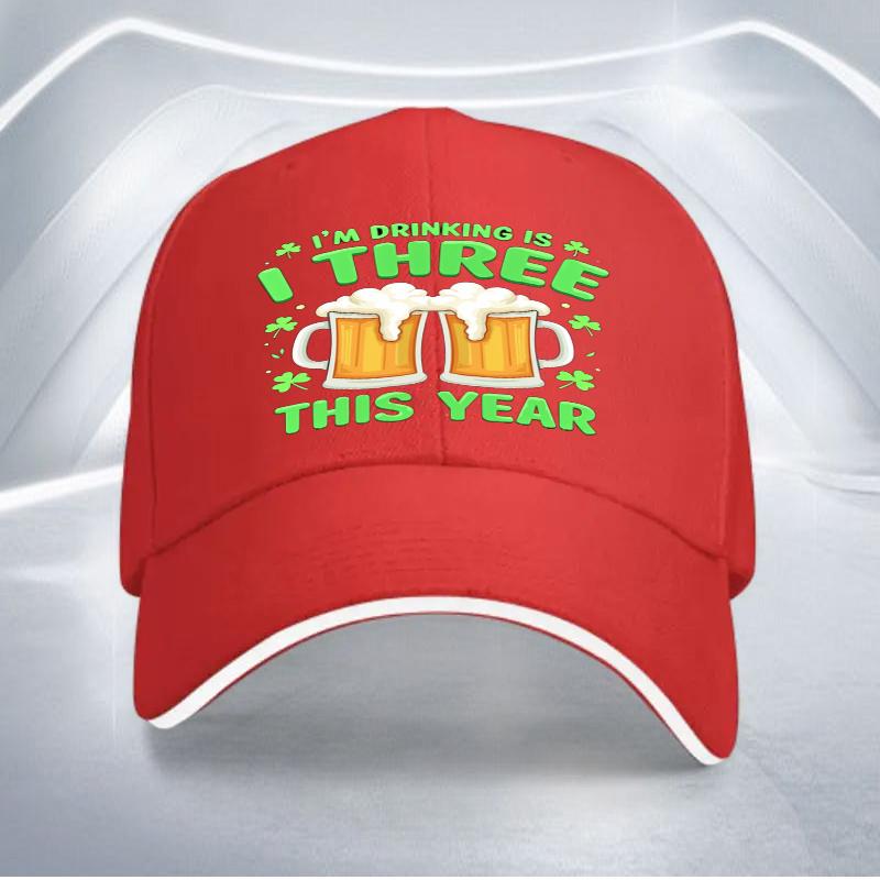 

Im Drinking Three This Year Beer Festival Baseball Cap Polyester Adjustable Casual Hat for Adult One Size