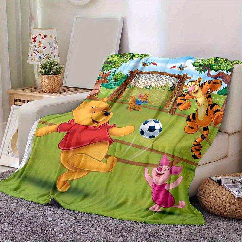 

1pc. Cute Cartoon Winnie The Pooh Tigger Piglet Eeyore Kanga Roo Soccer Ball Sports Theme Blanket Home Decor Gift for Friends and Family, Li 100x150cm