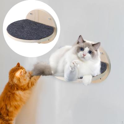 Shelf Stable Multifunctional Wooden Cat Climbing Frame Ladder with Scratching Pad for Playing