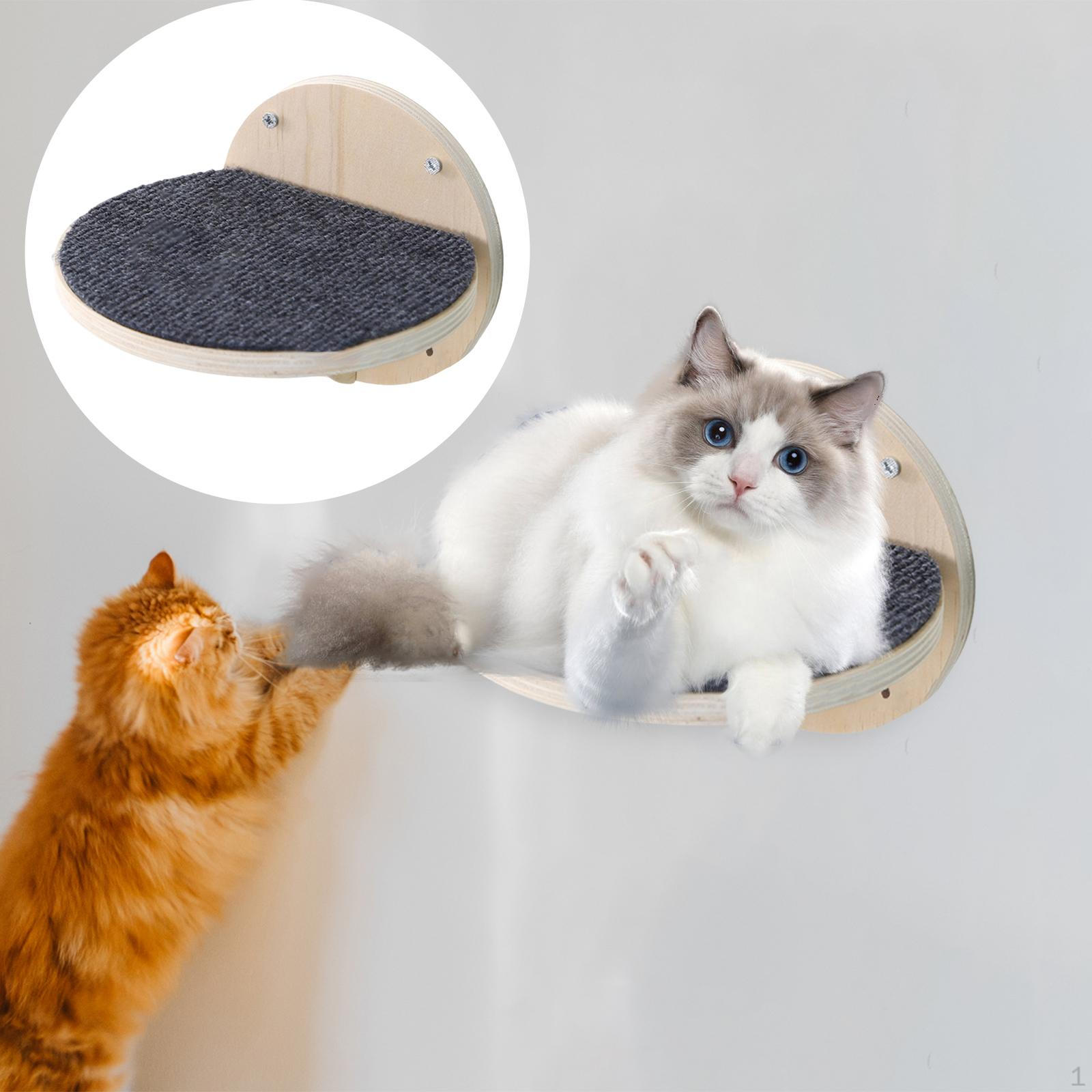 

Shelf Stable Multifunctional Wooden Cat Climbing Frame Ladder with Scratching Pad for Playing