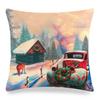 The cartoon Santa Claus is giving out gifts Digital printing short plush pillow covers for sofa office cushion cover home goods