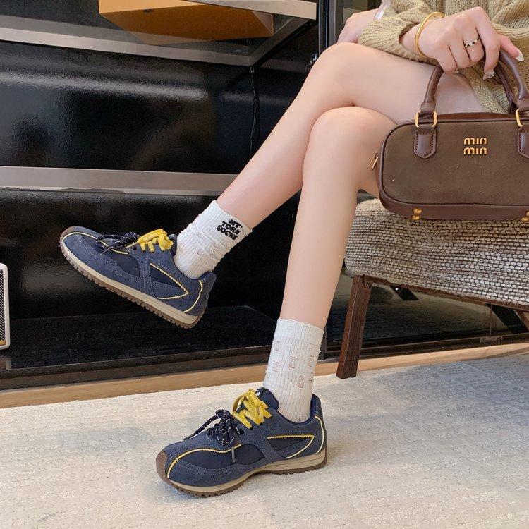 Zhou Yutong's same leather women's shoes jumping sugar retro red ballet training shoes inner height increase casual shoes pre-order