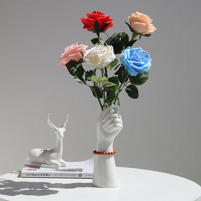 Ceramics Vase Nordic Style Golden Hand Flowers Modern Home Office Decor Of Creative Floral Composition Living Room Ornament
