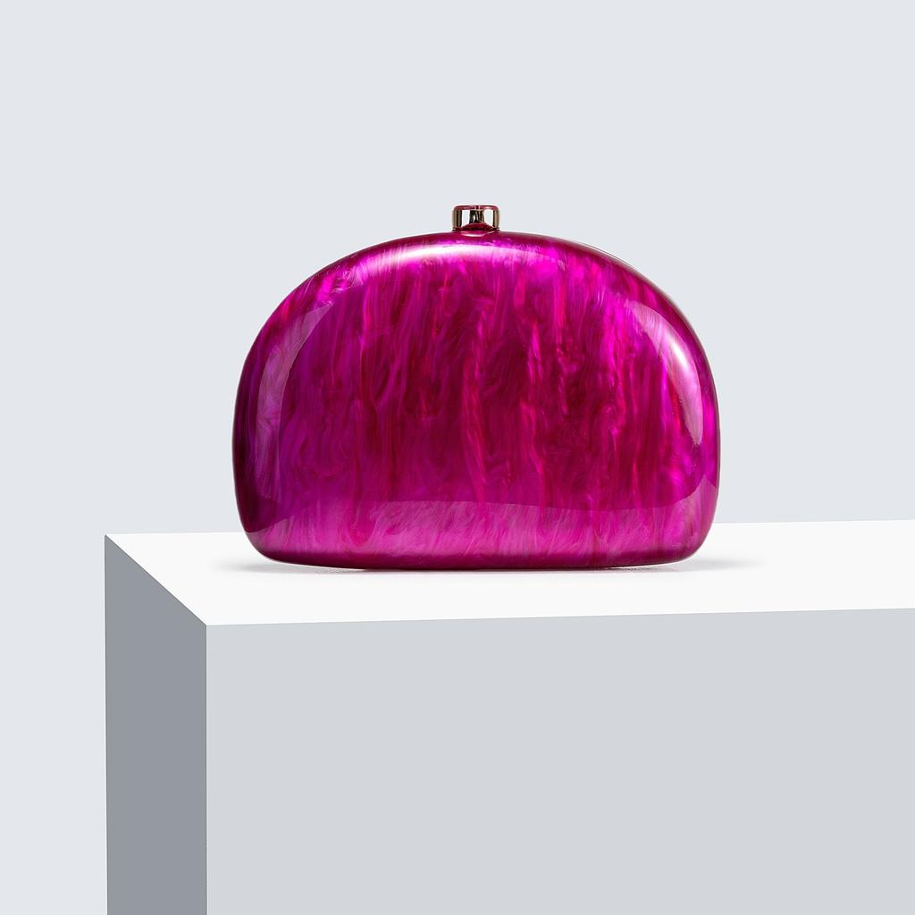 Women'S Semicircular Pressing Acrylic Dinner Bag One Shoulder Oblique Cross Wedding Banquet Clutch Bag