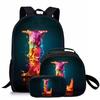 3 Pcs Set Letter Round Lunch Bags ,Pencil Bags ,School Bags For Boy/Girls Best Gifts 2D Flat Cartoon Backpack For Children