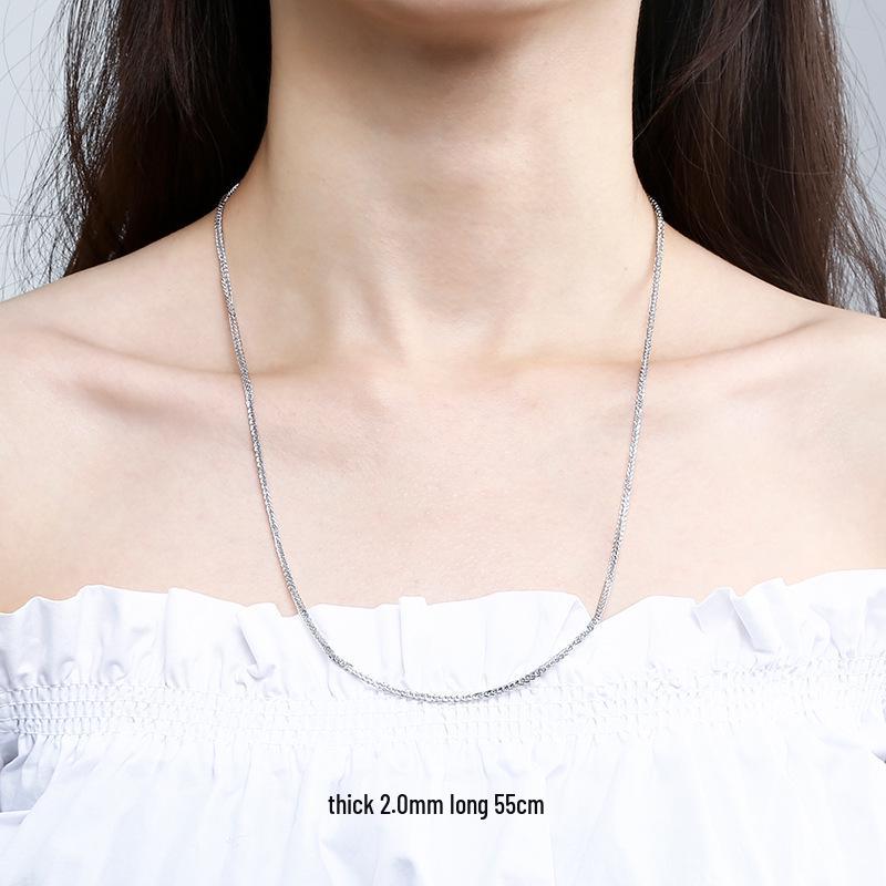 925 Sterling Silver Chopin Necklace Chain for Women & Men - Simple Clavicle Design