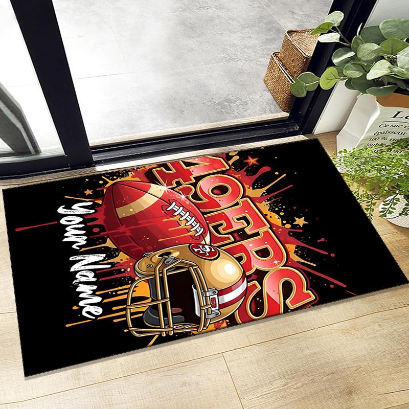 Custom Name San Francisco 49ers Printed Carpet, for Office Chair Living Room Bedroom Kitchen Room Decor Gifts.