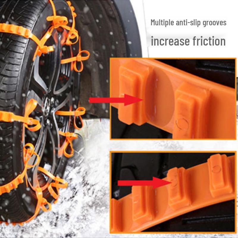 Universal Tire-Friendly Snow Chains for Cars, SUVs, Off-Road Vehicles, and Trucks