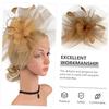 Milisten Fascinator Hat and Headband Mesh Cocktail Hair Clip for Women, Gold Color Wedding and Tea Party Special Occasion Accessory