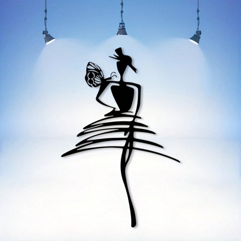Metal Wall Art Female Silhouette Modern Home Decor Rustproof Iron