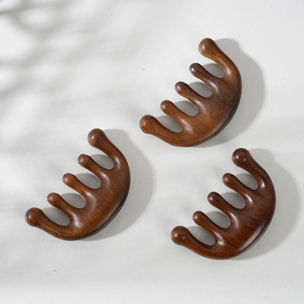 Antistatický hřeben na vlasy se širokými zuby Dřevěný masážní kartáč na pokožku hlavy Přenosný masážní hřeben ze santalového dřeva Dámské