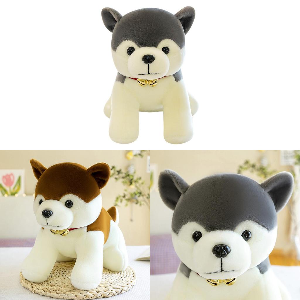 Plüschtier Husky mit Glöckchen für Kinder und Erwachsene Heimdekoration Geschenk