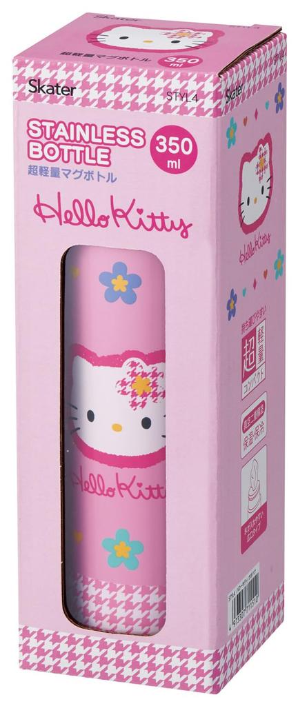 Skater Stainless Steel Mug Water Sanrio Hello Kitty Style Ultra-Lightweight Bottle, 350ml, Kaohana, Girl's 4-A