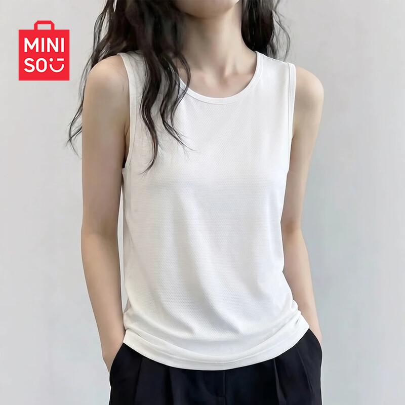 MINISO Women s Cooling Quick-Dry Sleeveless Top L белый