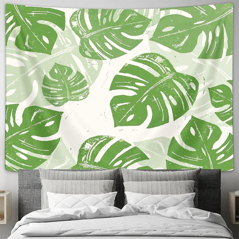 unframed Tropical Leaves Tapestry Botanical Wall Hanging Jungle Decor Nature Aesthetic Bohemian Tapestry Room Divider Dorm Decor