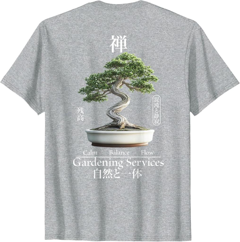 Bonsai Zen Garden Japanese Aesthetic Graphic Tee Calm Balance Flow Mens Casual Cotton TShirt