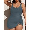 Tankini Plus Size Swimsuit Woman 2025 Sexy Bikini Big Size Swimwear Women One-Piece Swimming Suit Beach Wear Bath Suits Monokini