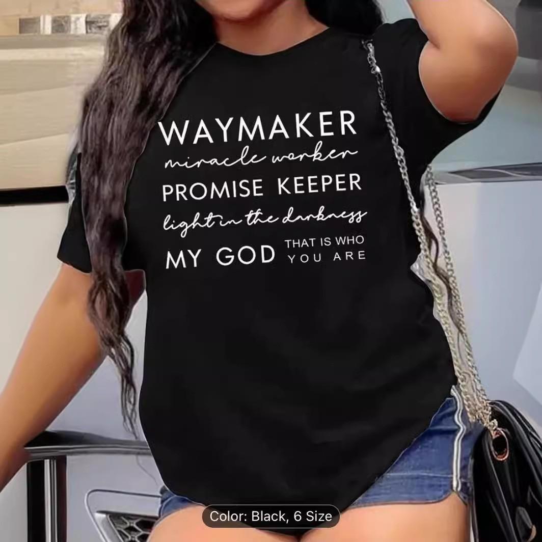 

European and American summer fashion women s letter print women s clothing classic fashion short-sleeved crew neck top 5XL