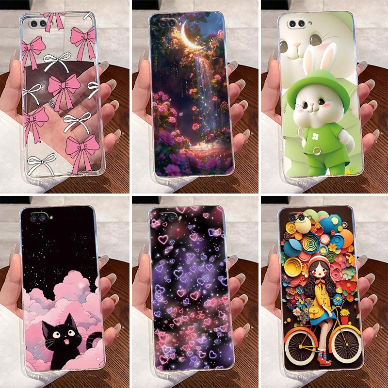 For Oppo A3s Case CPH1803 Luxury Cute Love Rabbit Funny Clear Soft Silicone Phone Case Oppo A3s A5 AX5 A12e Back Cover CPH1853