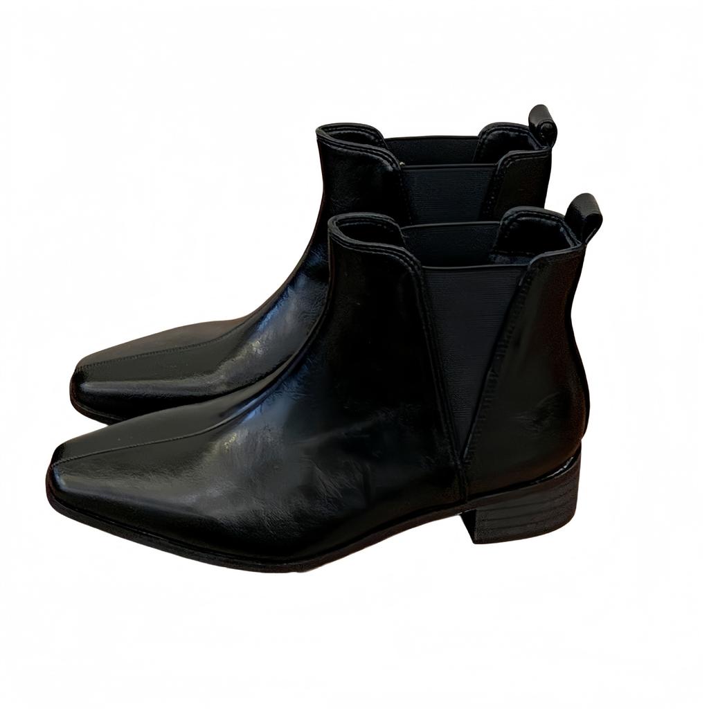 Autumn and winter new simple square head retro one-pedal thick heel short tube Martin boots women