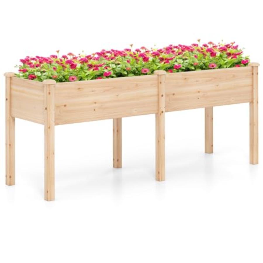 

Raised Garden Bed Elevated Wood Planter Box with Drain Hole Gardening Planter Raised Bed for Planting Vegetables Flowers Succul United States