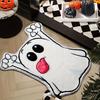 Cute Ghost Shaped Bath Mat Cartoon Tongue Out Ghost Rug Non Slip Water Absorbent Bathroom Floor Mat Home Decor Doormat