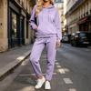 Women's Hoodie and Sweatpants 2-Piece Set - Casual Athletic Tracksuit with Drawstring Hood and Pockets