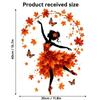 PVC Static Autumn Ballerina Window Cling Aesthetic Maple Leaf Butterfly Glass Decal  Home Decor