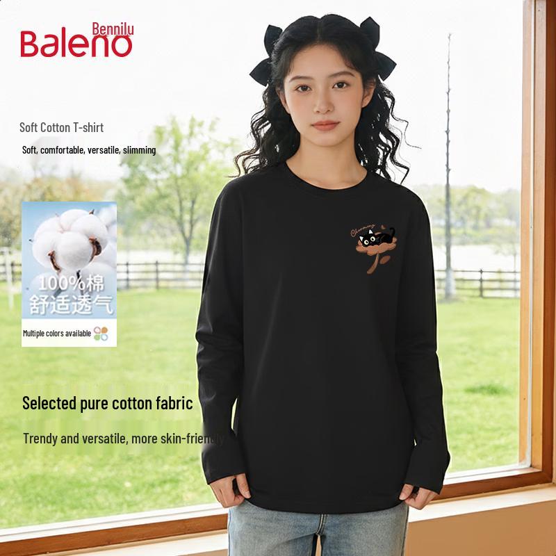 Baleno Women's Cotton Long-Sleeve Graphic T-Shirt