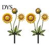 Decorative Garden Stake 2D Sunflowers Stake, Retro Flat Metal Plant Decoration, Carnivorous Outdoor Flower Yard Art for Lawn Bed Planter Creative