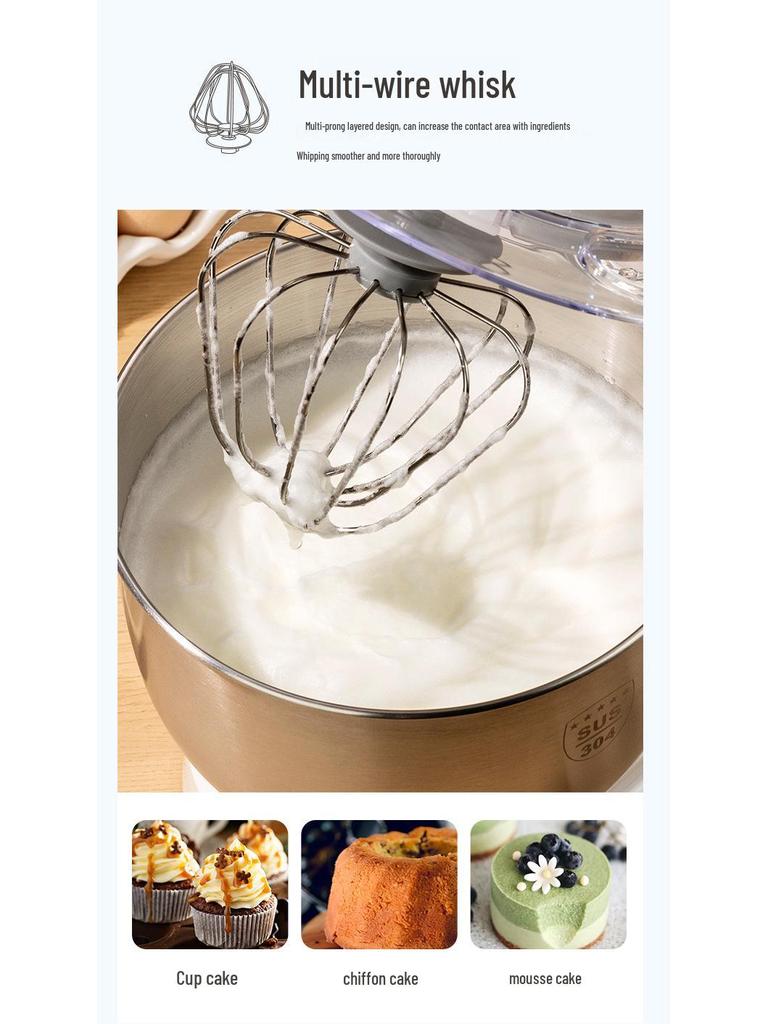 5L Standmixer für den Haushalt: Teigknetmaschine & Eierrührgerät mit großer Kapazität