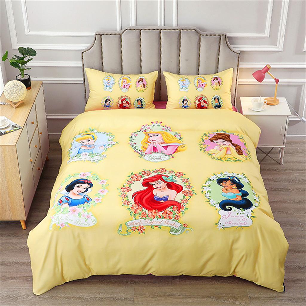 Beautiful Cartoon Princess Bedding Set, Cute Princess 3d Quilt Cover And Pillowcase 75*50 Duvet Cover Set For Home Bedroom Decor