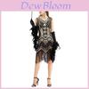 Vestidos de Festa Femininos Elegantes Gatsby Melindrosa Bordados com Franjas de Lantejoulas Sem Mangas Vintage Para um Estilo Atemporal