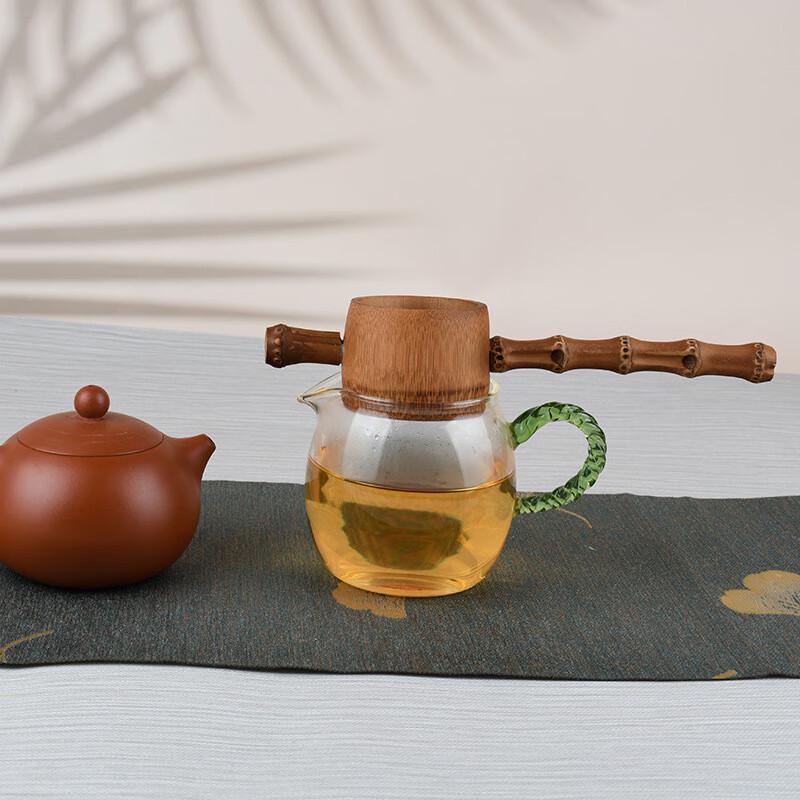 TLAKEHO Handmade Bamboo Vase and Tea Strainer Set