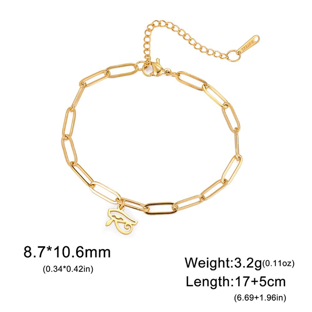 Dawapara Eye of Horus Bracelet Ancient Egyptian Protective Amulet Stainless Steel Charm Bracelet for Men Women