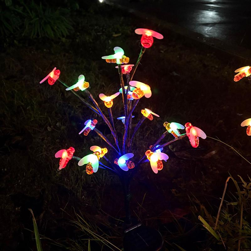 20 Leds Solar Cherry Blossom Lotus Lights Garden Light Outdoor Lawn Lights Patio Decoration Garden Aisle Ambient Landscape Light