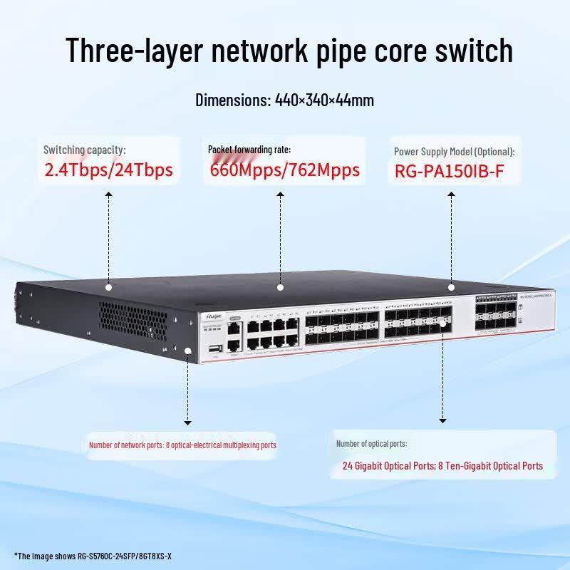 Ruijie RG-S5760C-24SFP/8GT8XS-X Layer 3 Managed Core Switch