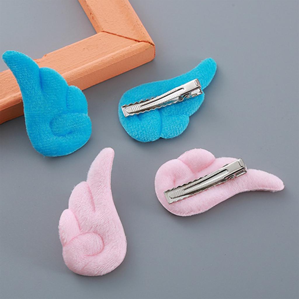 10Pairs Angel Wing Hair Clips for Girls Cartoon Headwear Hairpieces Black Alloy Hair Accessories for Stylish Outfits