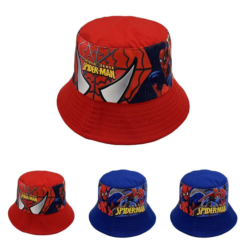 Spider Man Cartoon Printed Kids Fisherman Hat With Sun Protection For Outdoor Play