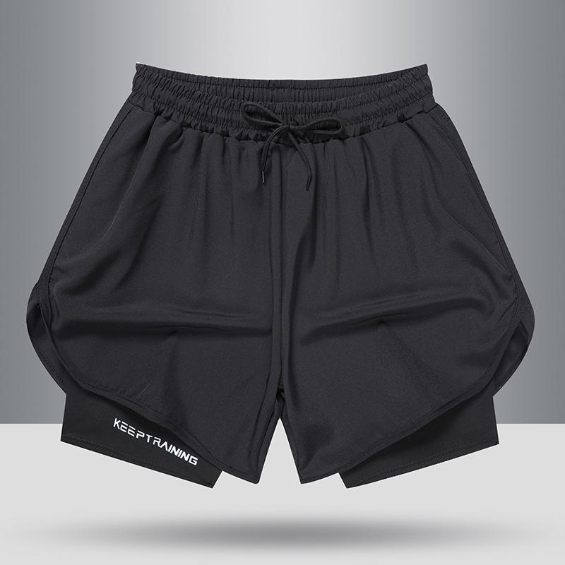 Men's Summer Sports Basketball & Running Shorts, Lightweight Two-in-One Design, Mid-Length for Training & Casual Use