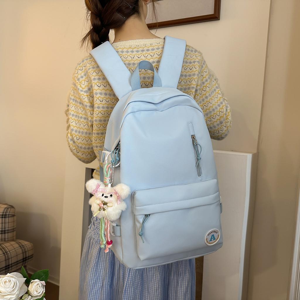 Schoolbag New College Style School Bag Girls Korean Ins High Value Candy Color School Bag Junior High School Student Lightweight Backpack