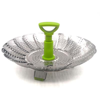 Cross-border New Household Stainless Steel Folding Steaming Rack Spot Wholesale Lotus Telescopic