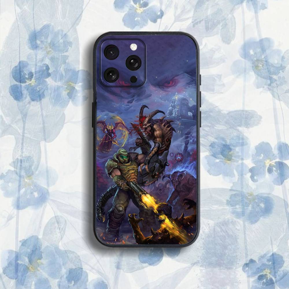 

G-Game C-Doom-ES Phone Case For iPhone 17,16,15,14,13,12,Pro,Max,Plus,E,SE4,Air,Mini Black Soft Box iPhone17Pro