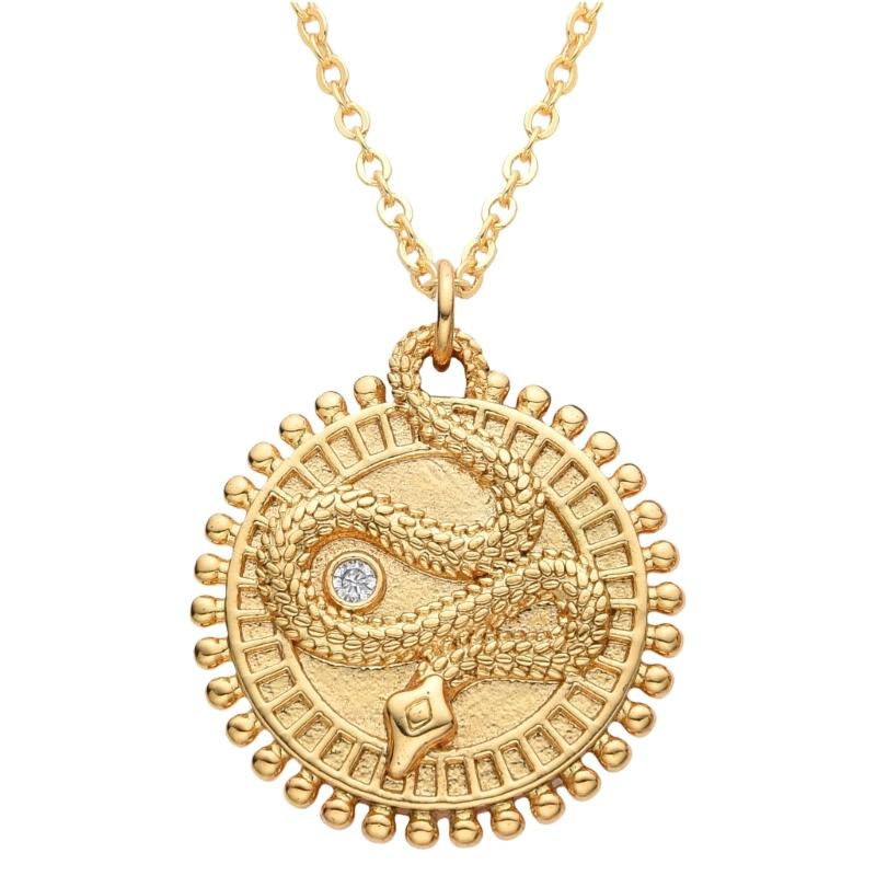 Schlangenanhänger Halskette Damen Party Halskette Einzigartiges Schlangenmotiv Hals Schmuck Kupfer Textur zur Aufwertung des Mode-Outfits