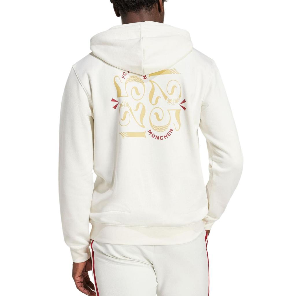 adidas Felpa con cappuccio anniversario FC Bayern bianco sporco uomo streetwear JF0576